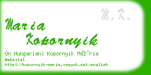 maria kopornyik business card